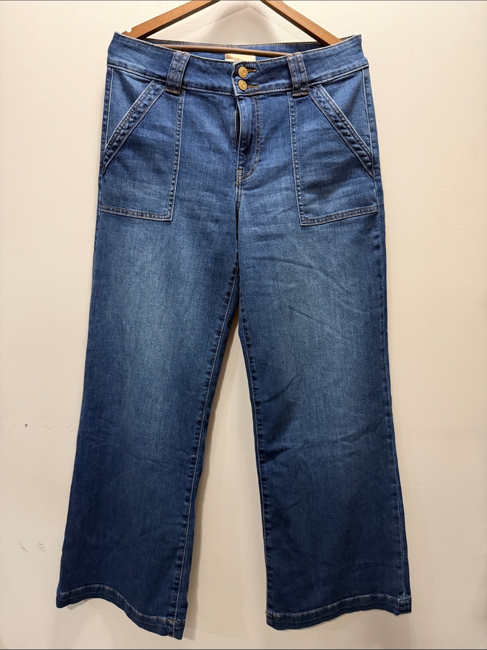 Kuth from the Kloth High-Rise Wide-Leg Denim Jeans Size 10/ L42/I31/R11